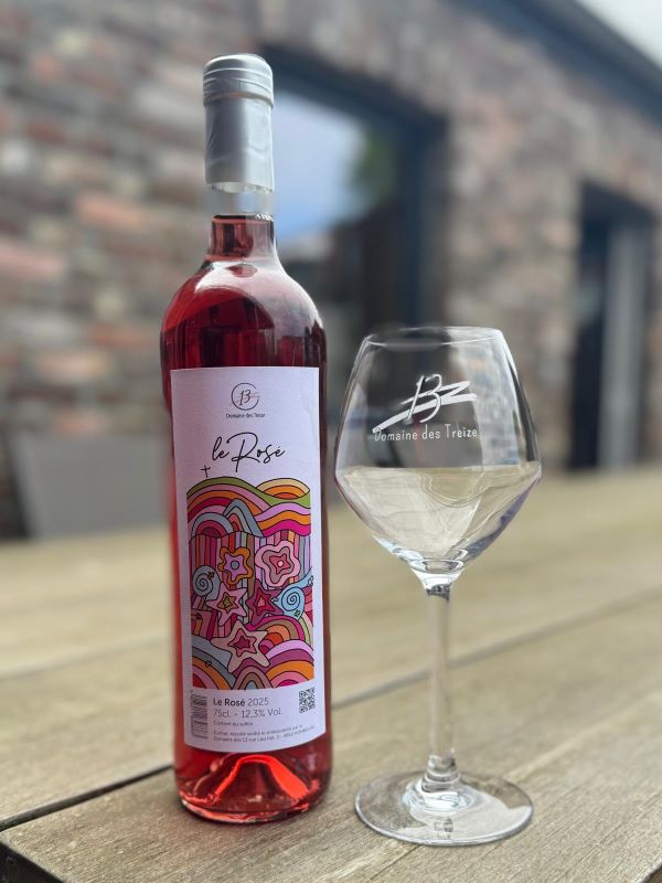 Bouteille de Rosé 2025 du Domaine des Treize à Hombourg